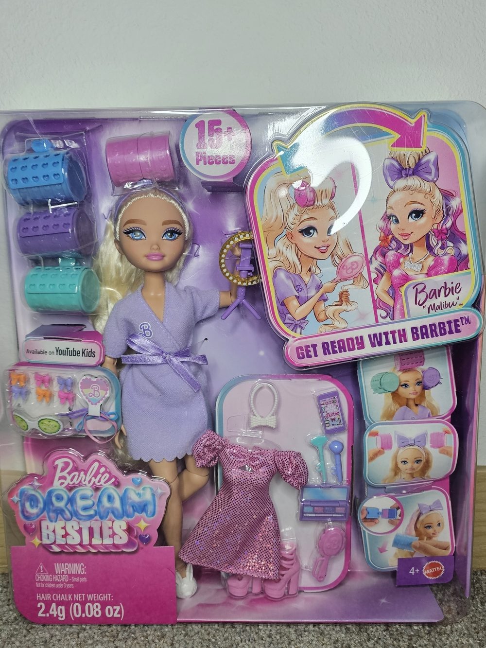 Barbie Dream Besties Get Ready Hair Styling Doll - Purple, Pink, Teal